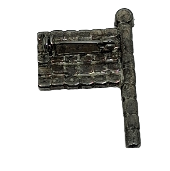 Vintage Rhinestone American Flag Pin & Earrings Set - Picture 5 of 6